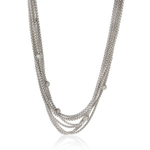 David Yurman Sterling Silver Diamond Multistrand Diamond Ball Necklace